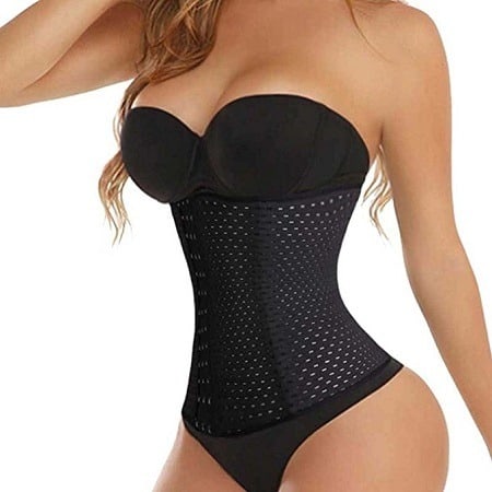 Woman with a waist trainer.